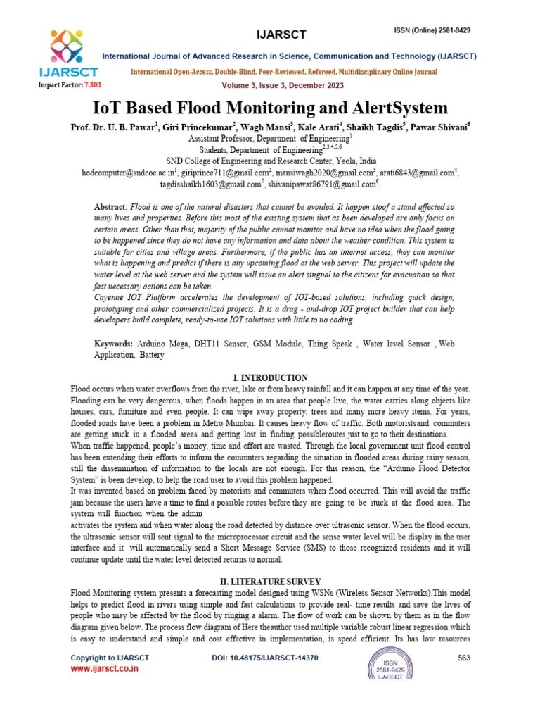 IoT Based Flood Monitoring System 1 | PDF