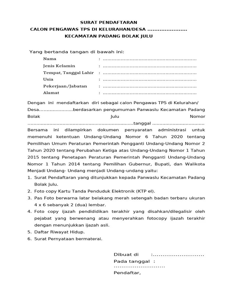 Lampiran Daftar Persyaratan TPS | PDF