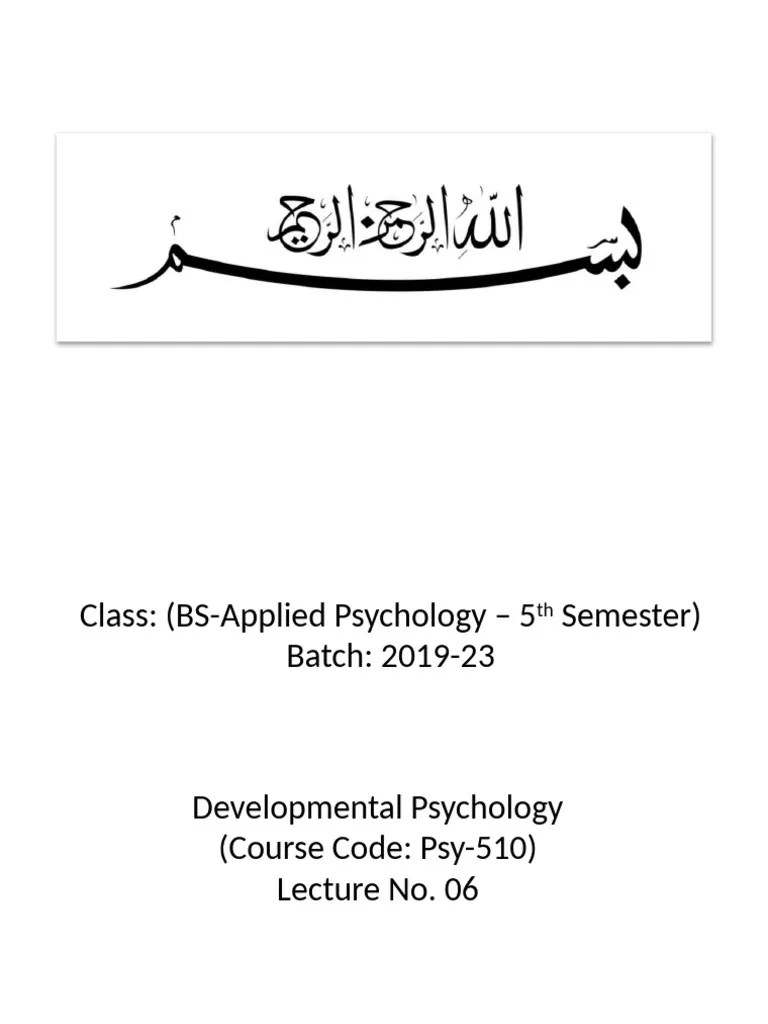Lecture 06 Developmental Psychology | PDF