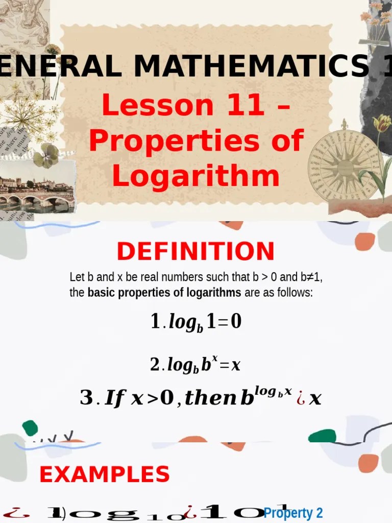 Lesson 11 - Properties Of Logarithm | PDF