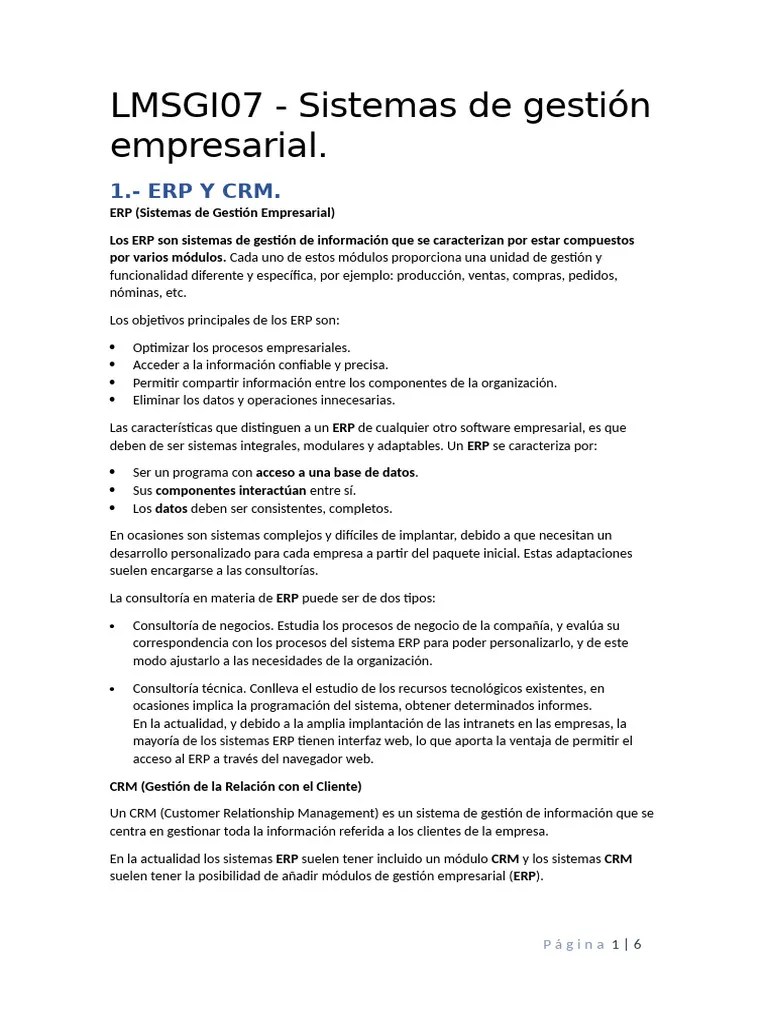 LMSGI07.- Sistemas De Gestión Empresarial | PDF