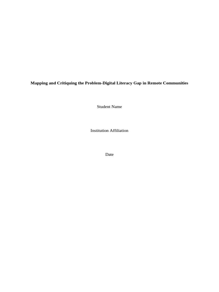 Digital Literacy Gap In Remote Communities | PDF