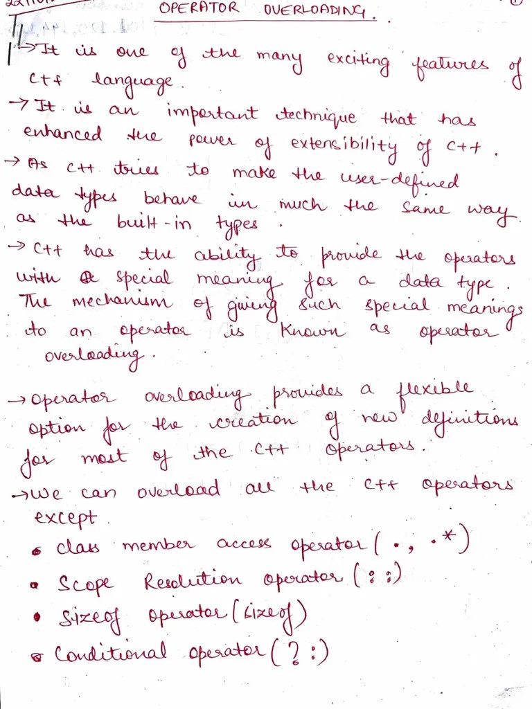 Operator Overloading In C++ | PDF