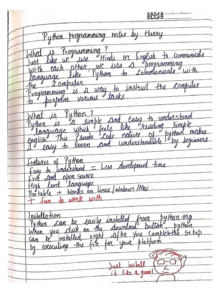 CodeWithHarry Python - Complete - Notes | PDF