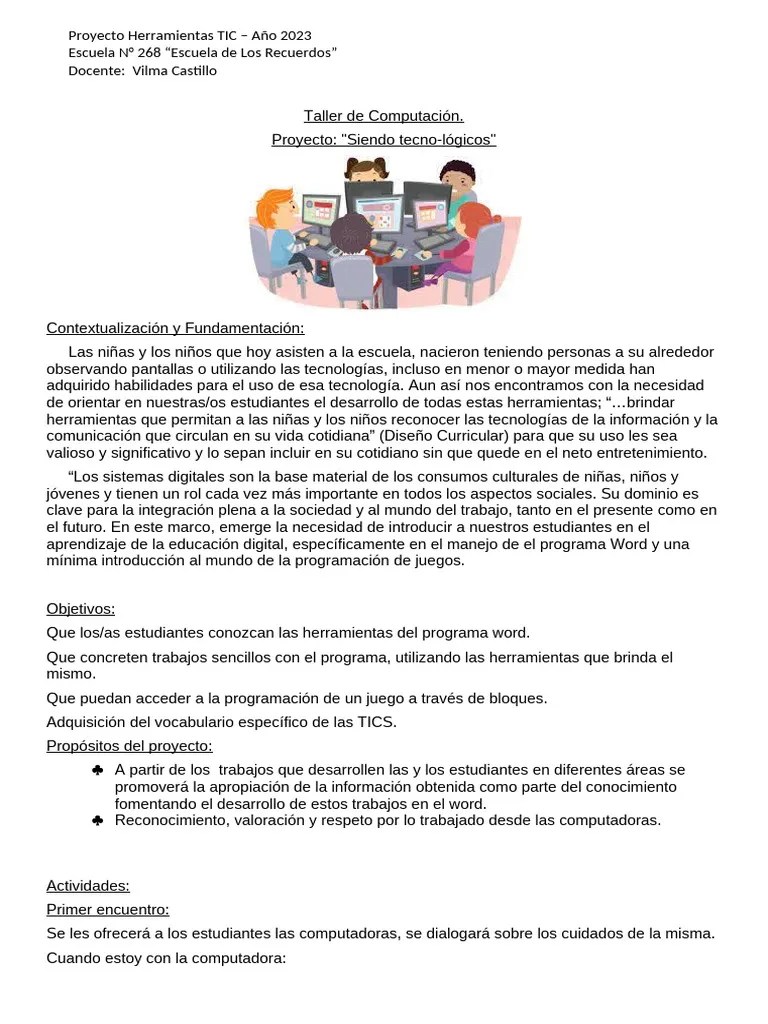Proyecto De Computacion | PDF | Tecnología De Información Y Comunicaciones | Computadoras