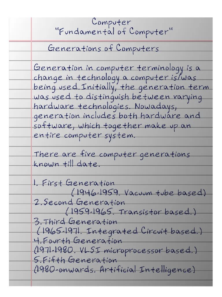 Generation Of Computer | PDF