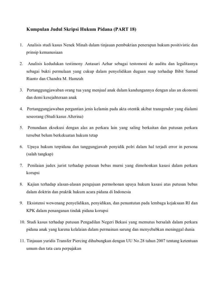 Contoh Proposal Skripsi Hukum Pidana Penipuan Kumpulan Berbagai Skripsi Cute766