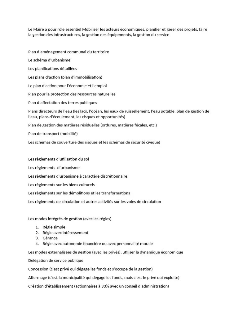 Le Maire A Pour Rôle Essentiel Mobiliser Les Acteurs Économiques | PDF