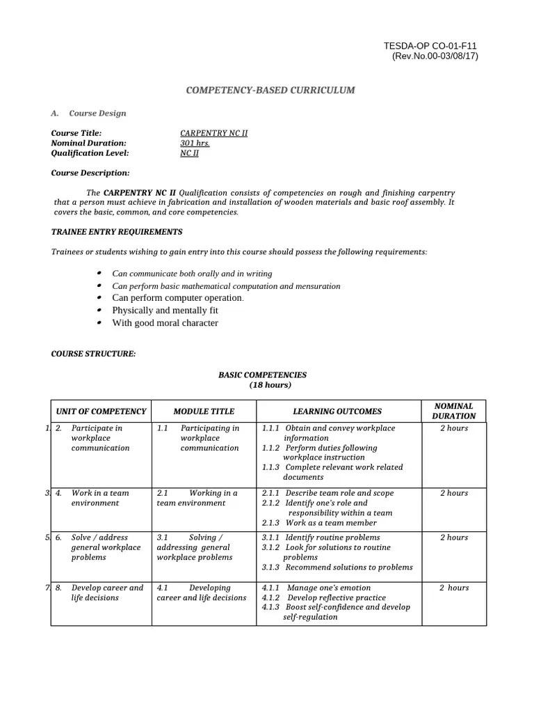 Carpentry CBC | PDF | Educational Assessment | Art