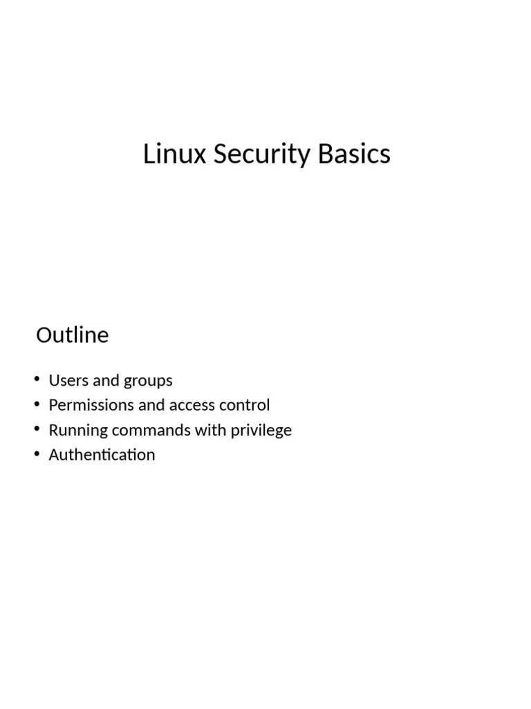 S01 Linux Security Basics | PDF