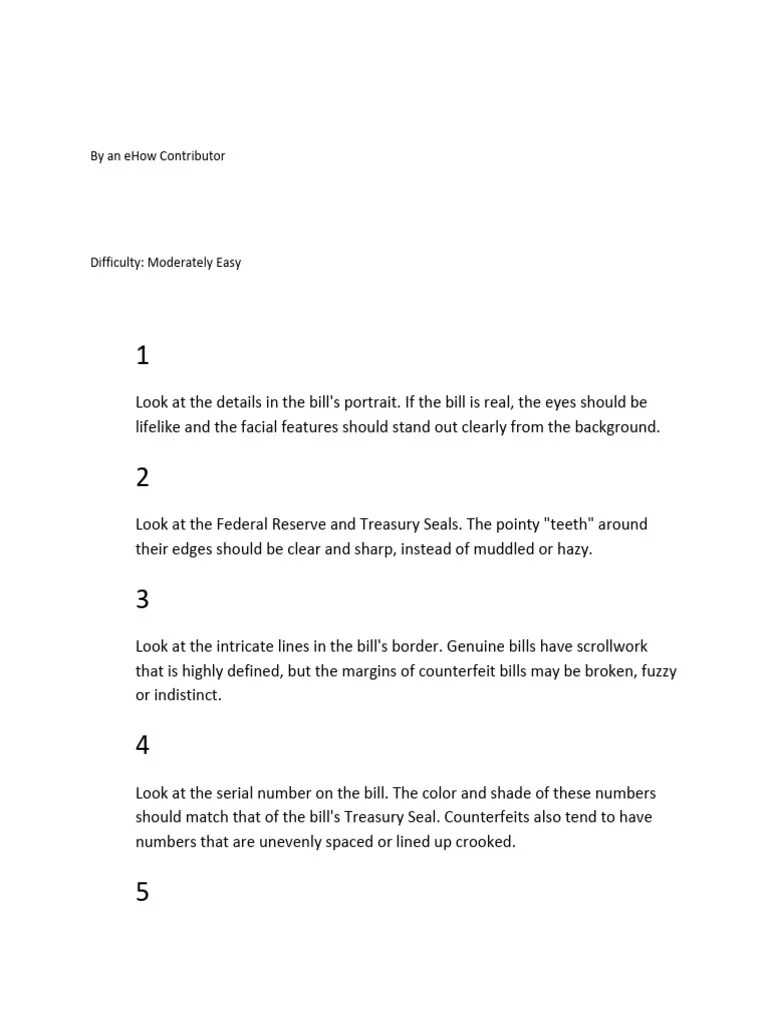 How To Detect A Counterfeit Dollar Bill | PDF | Coins | Politics