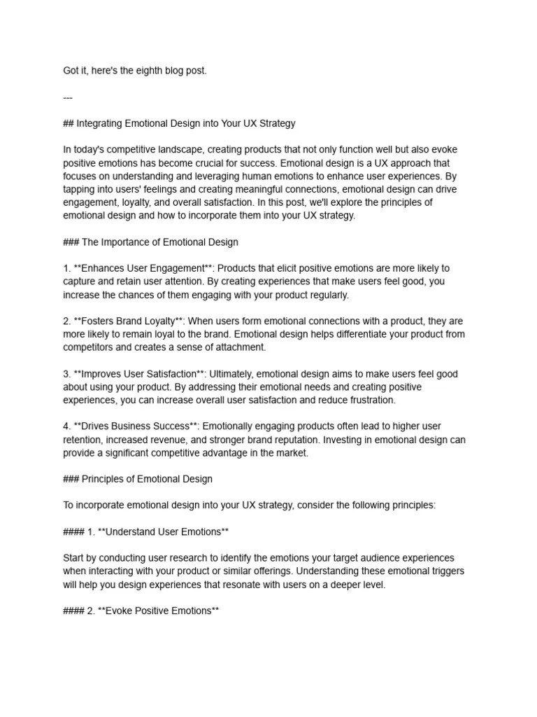 Integrating Emotional Design Into Your UX Strategy | PDF