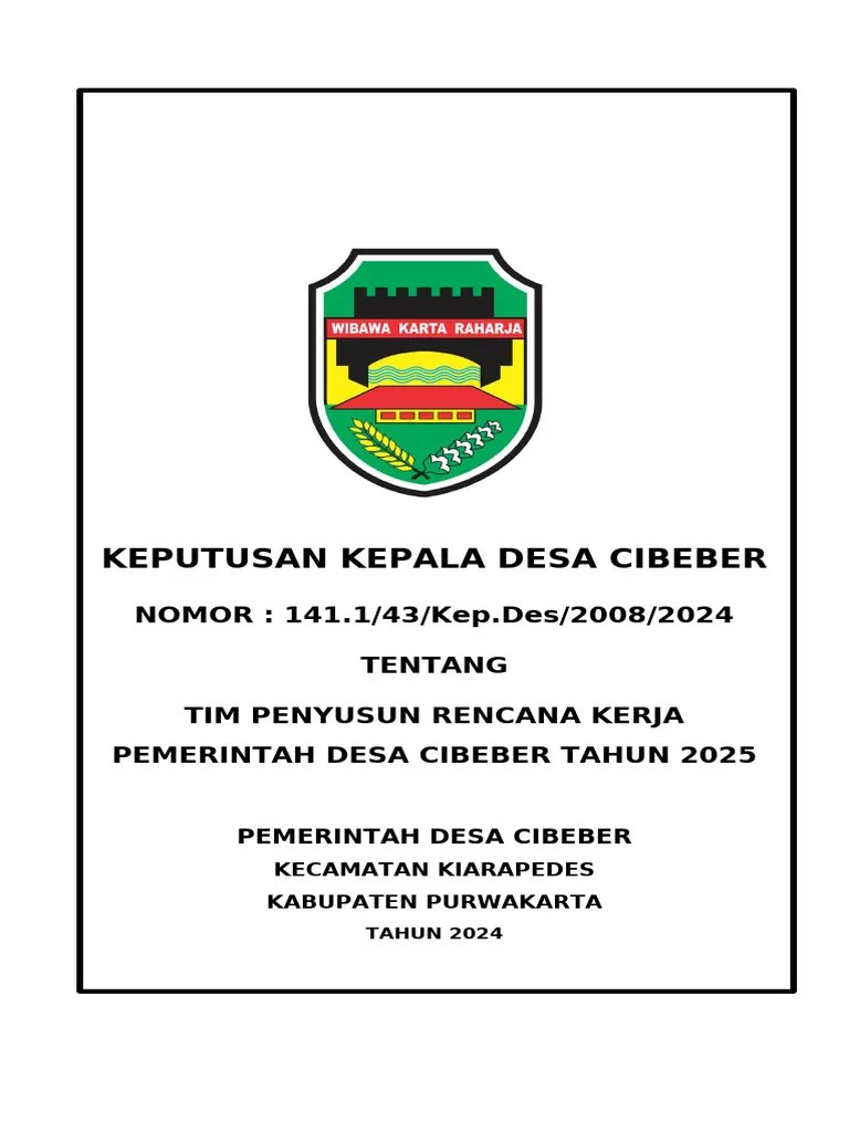 SK Tim Penyusun RKP Desa 2025 (WWW - Ciptadesa.com) | PDF