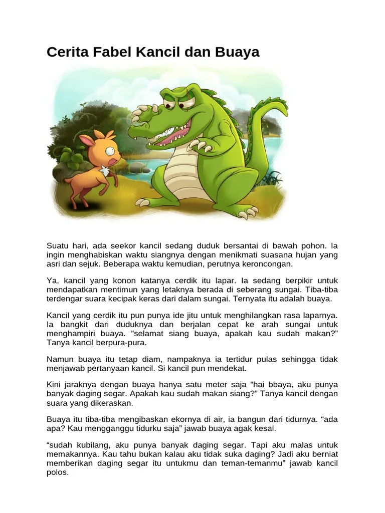 Cerita Fabel Kancil Dan Buaya | PDF