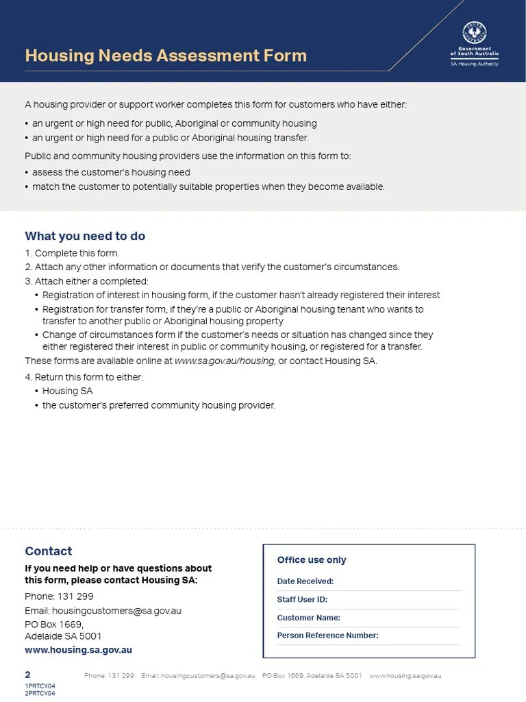 Housing needs assessment process
