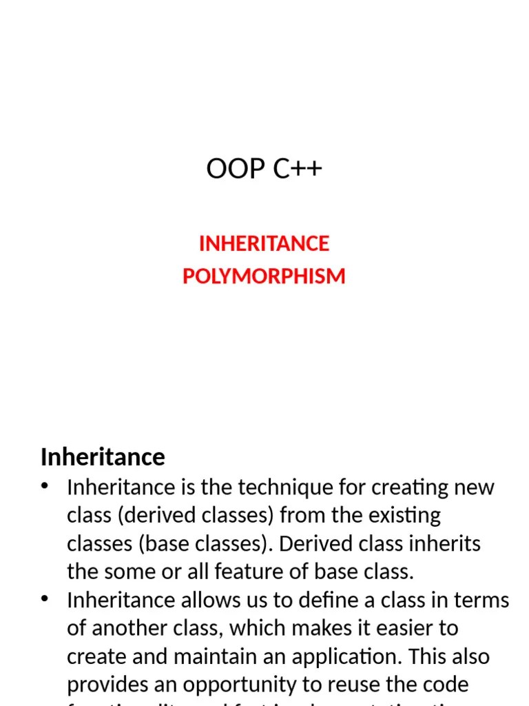 OOP Inheritance And Polymorphism | PDF