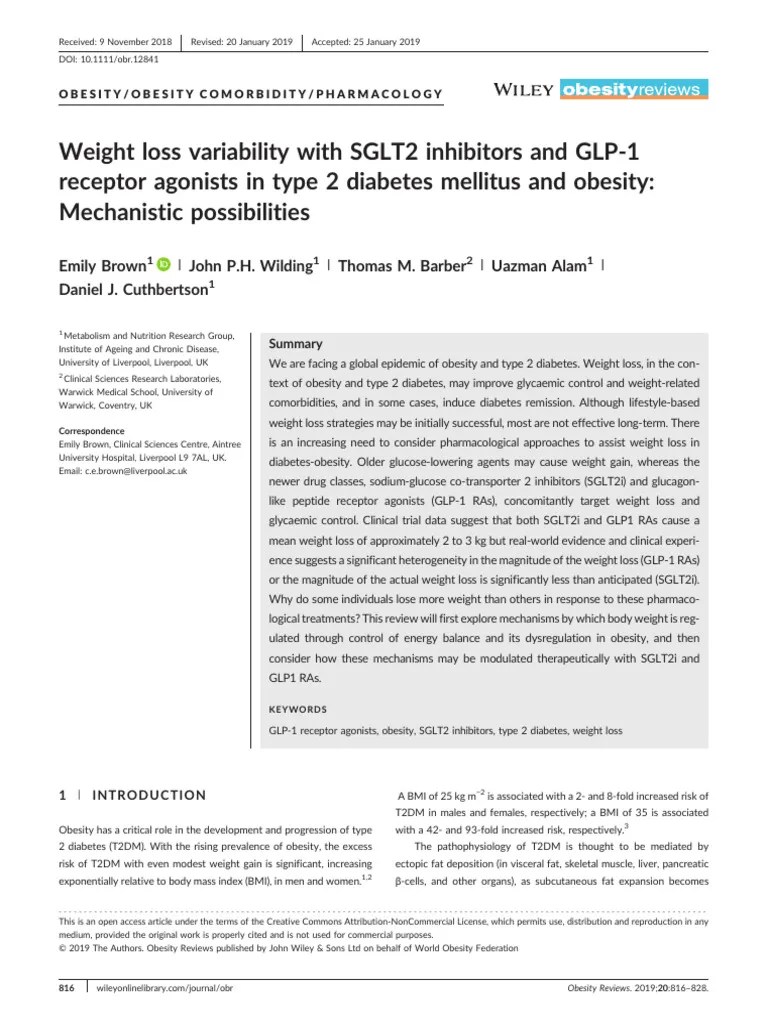 Obesity Reviews 2019 Brown Weight Loss Variability With Sglt2