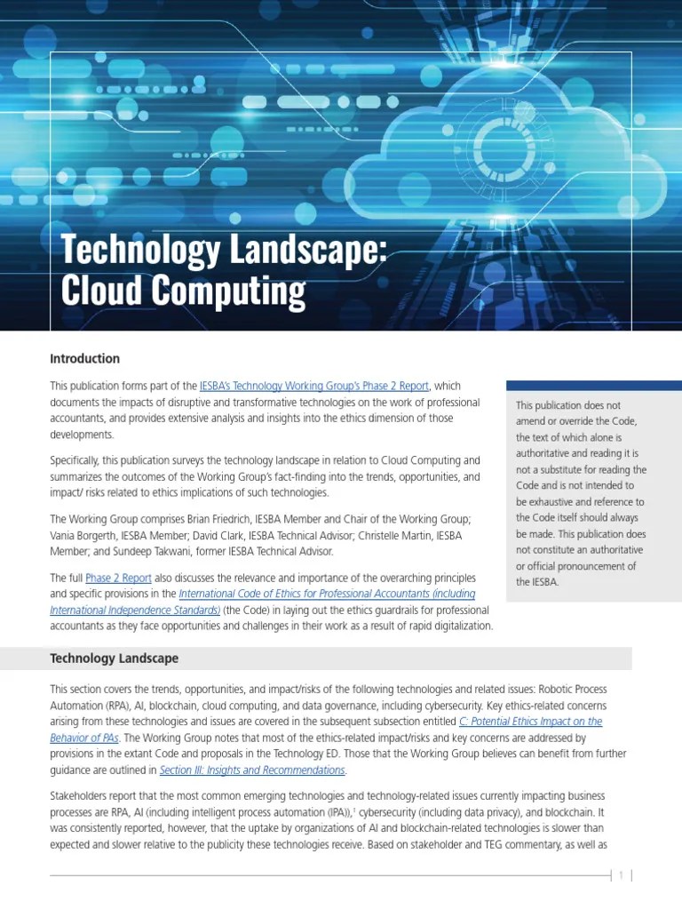 Technology Landscape Cloud Computing NAM V1 | PDF