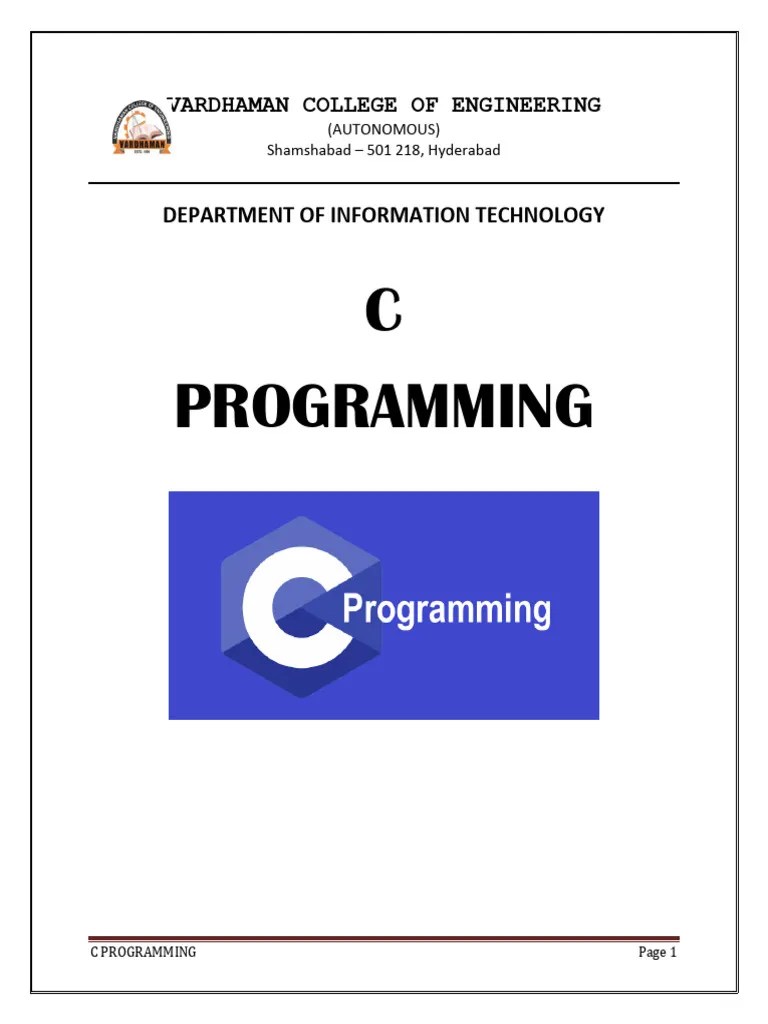 C Programming Part 1 | PDF | Business | Technology & Engineering