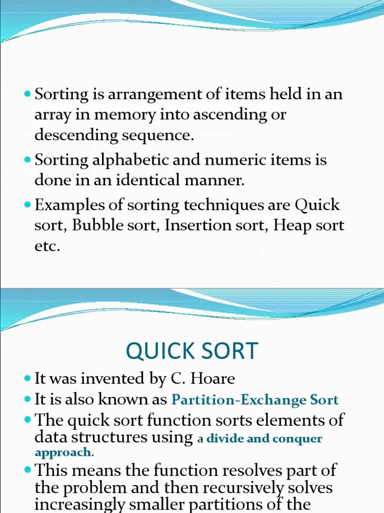 Quick Sort | PDF | Computing | Applied Mathematics