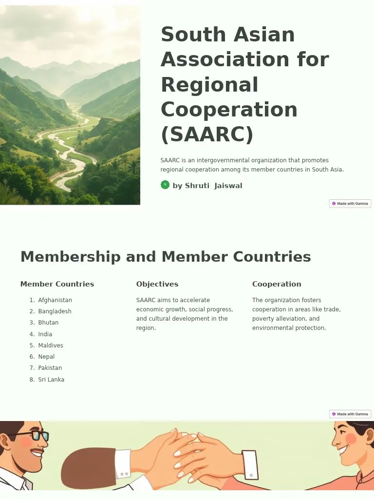 South Asian Association For Regional Cooperation SAARC | PDF