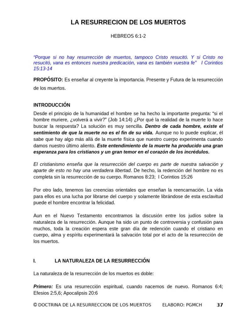 Resurreccion De Los Muertos | PDF