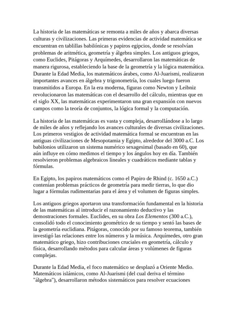 Matematicas Historia | PDF