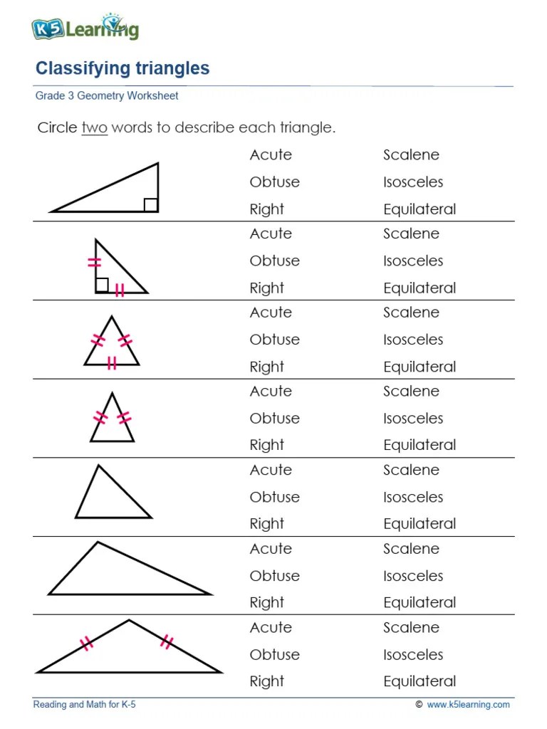 Grade 3 Geometry Classify Triangles | PDF