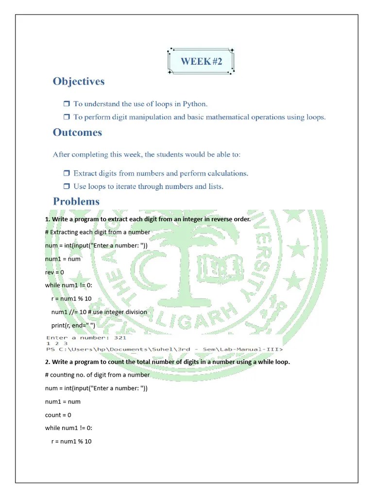 Basics Questions In Python L-2 | PDF