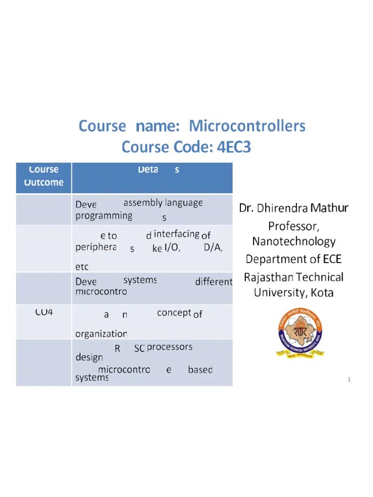 Microprocessor & Microcontrollers (DM | PDF