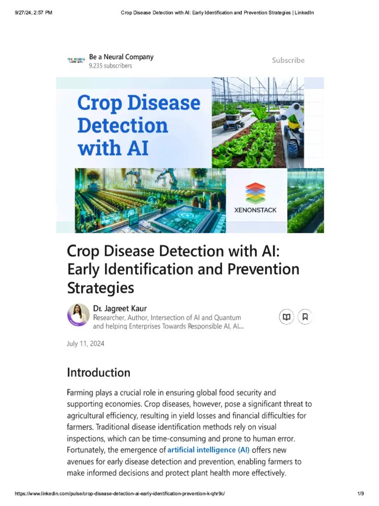 Crop Disease Detection With AI - Early I.. | PDF | Teaching Methods & Materials | Computers