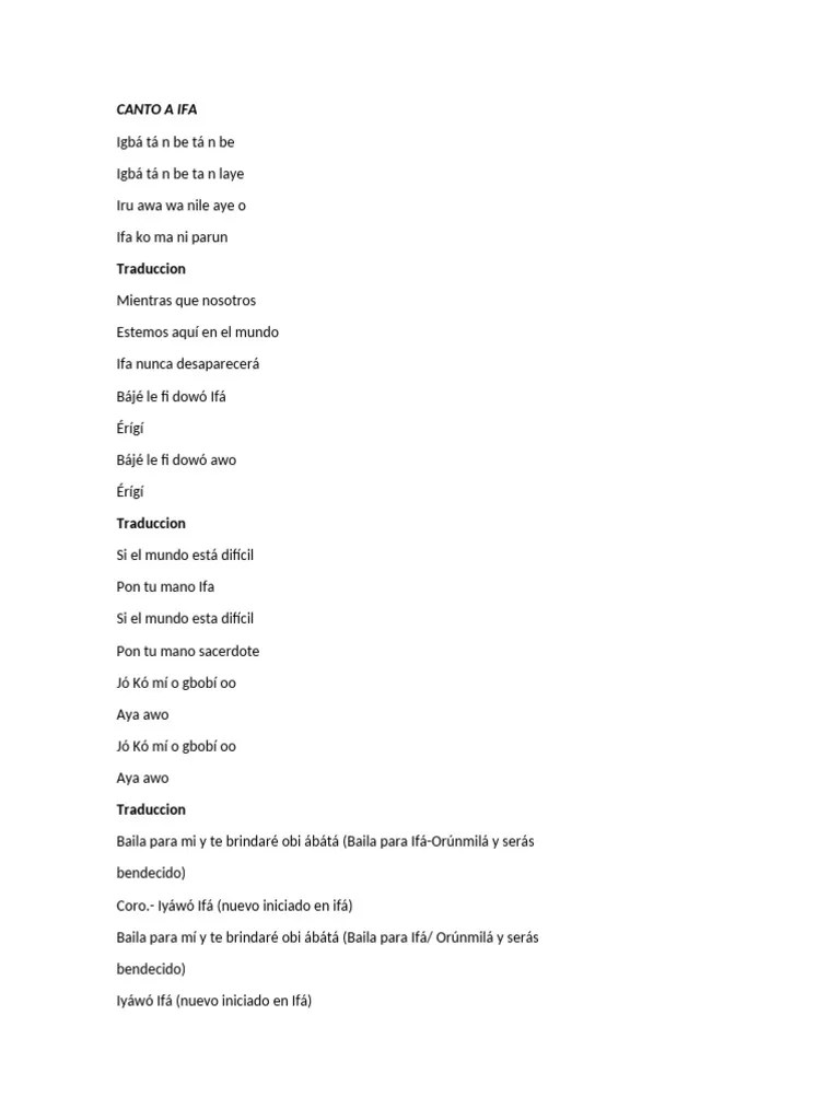 Canto A Ifa | PDF
