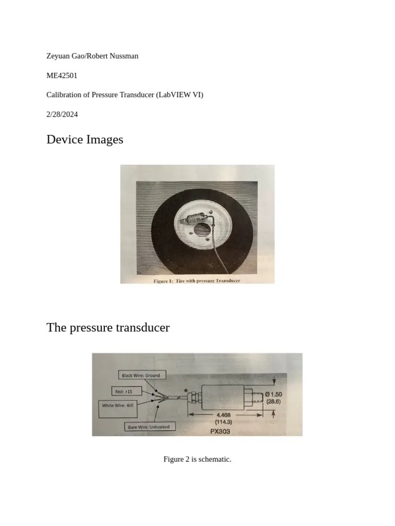 Calibration Of Pressure Transducer | PDF
