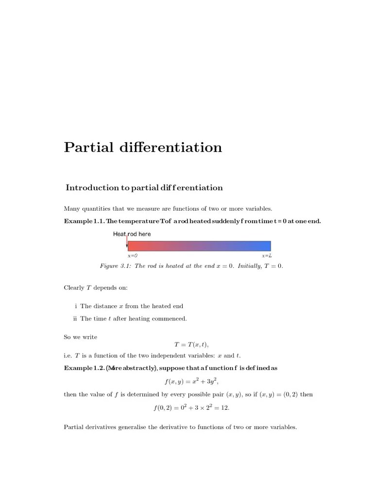 Partial Differentiation Worksheet 6 | PDF