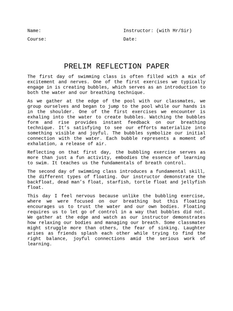 Reflection Paper Format | PDF