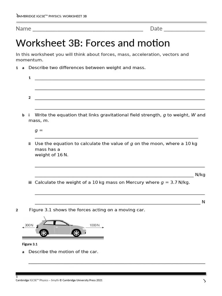 Igcse Physics 3ed TR Ws 3b | PDF