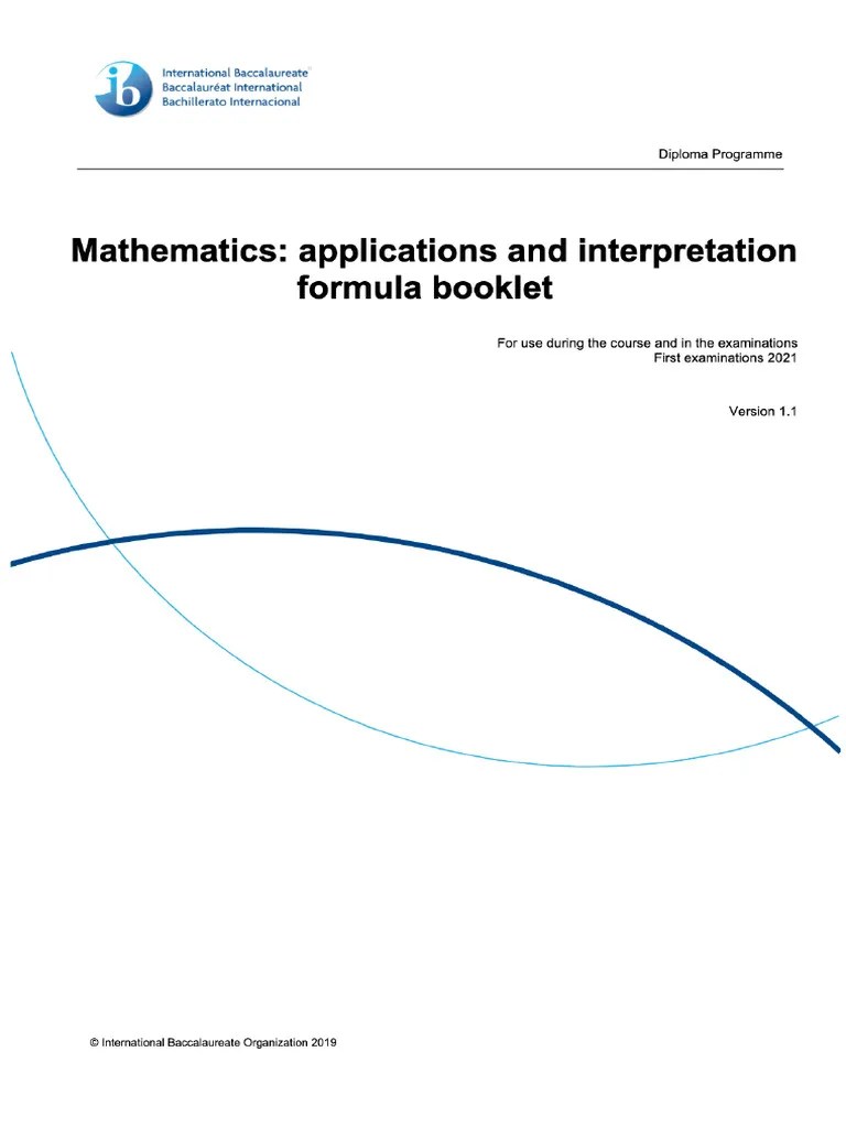 IB Math AI Formula Booklet | PDF