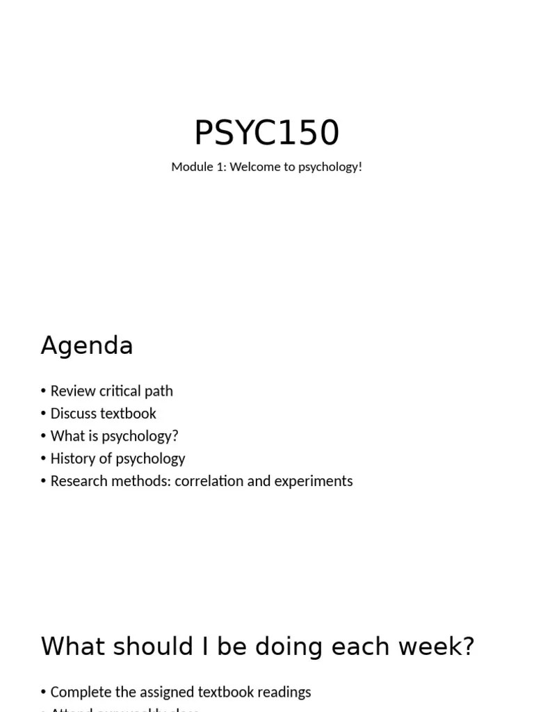 Week 1 Intro To Psychology | PDF