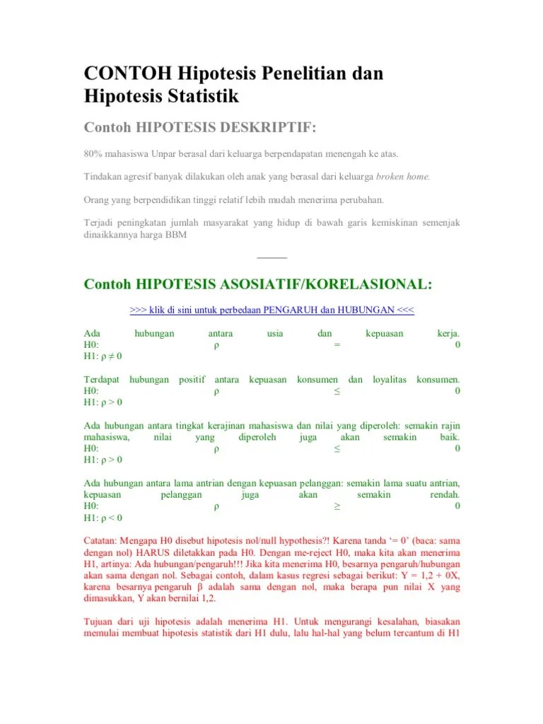 Hipotesis Penelitian 