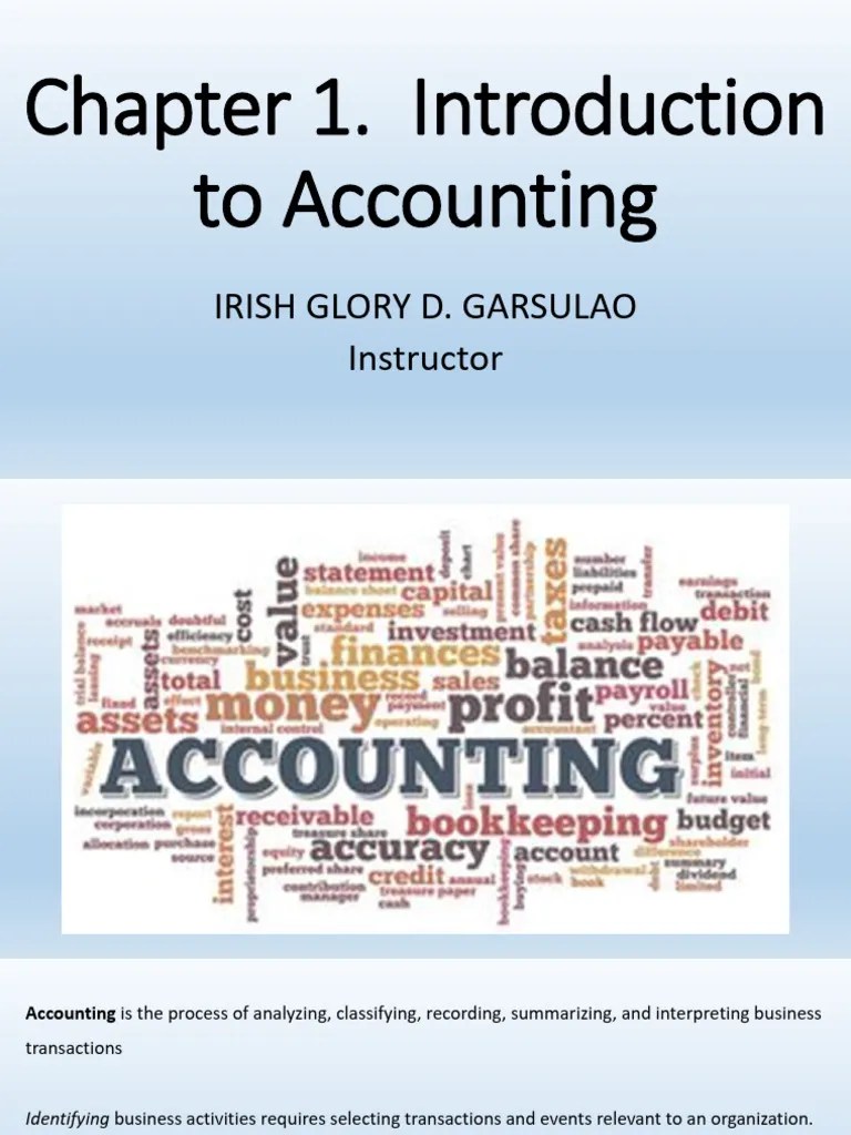 Chapter 1. Introduction To Accounting | PDF