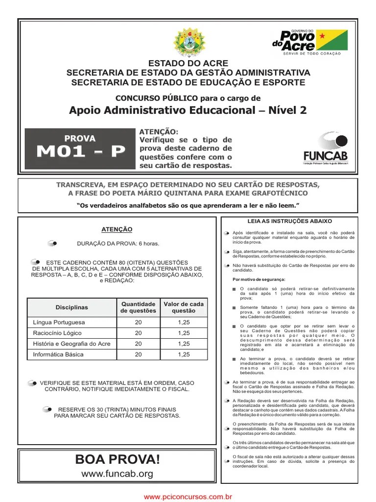 Simulado - Agente Administrativo | PDF