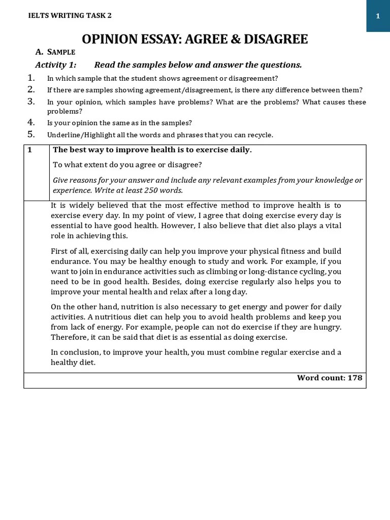 Ielts Writing - Agree&disagree - Sample | PDF