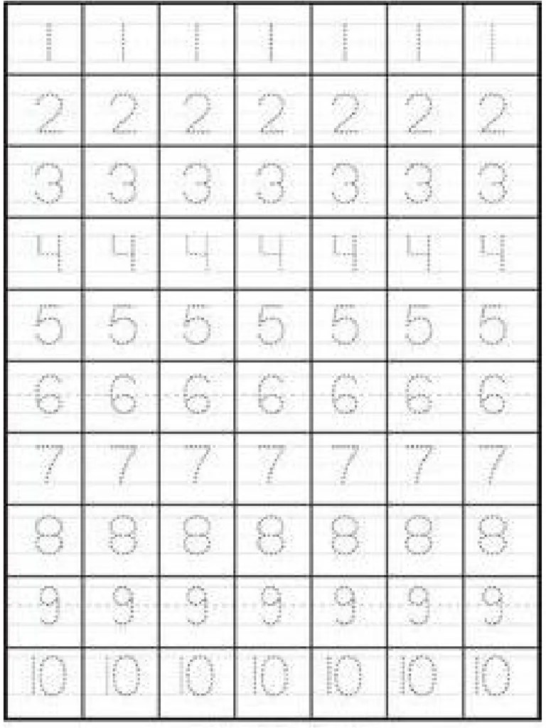 Numeros Del 1 Al 10 Con Trazos | PDF