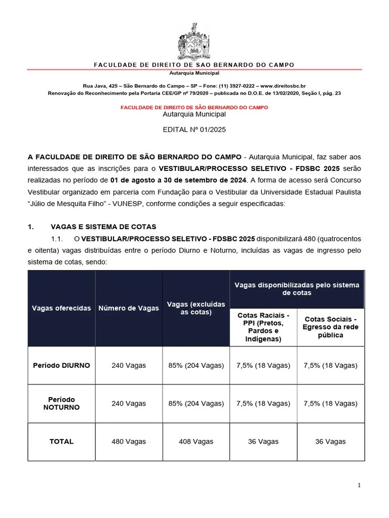 Edital Vestibular-2025 Versao Final | PDF