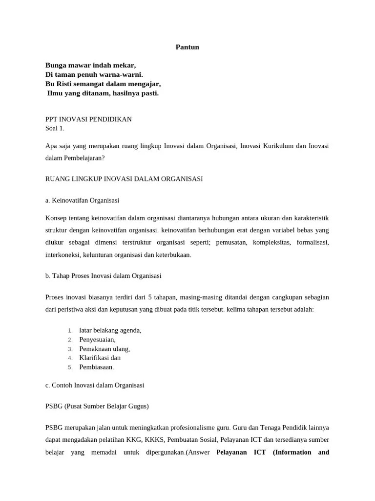 Penjelasan PPT Inovasi Pendidikan | PDF