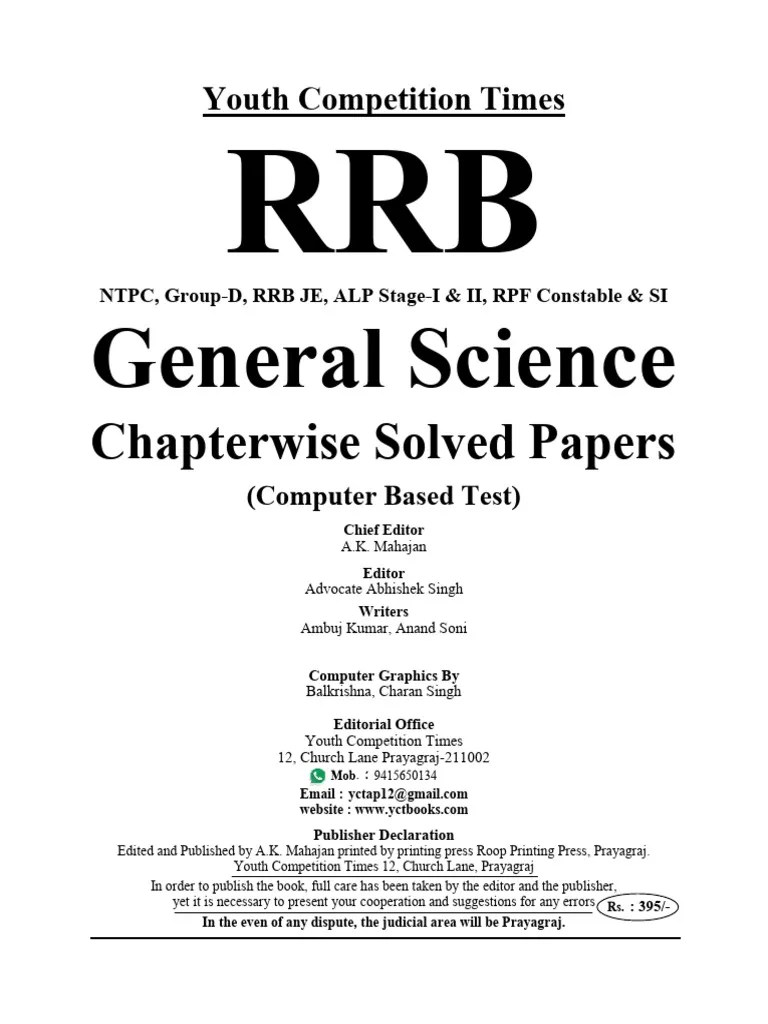 English Medium General Science Chapter Wise Solved Papers For Rrb Pdf