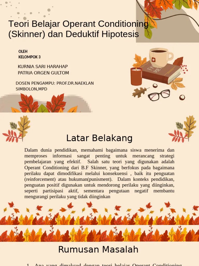 Teori Belajar Operant Conditioning | PDF