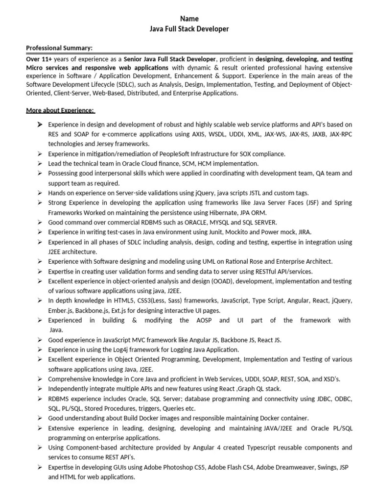 Java Full Stack Developer | PDF