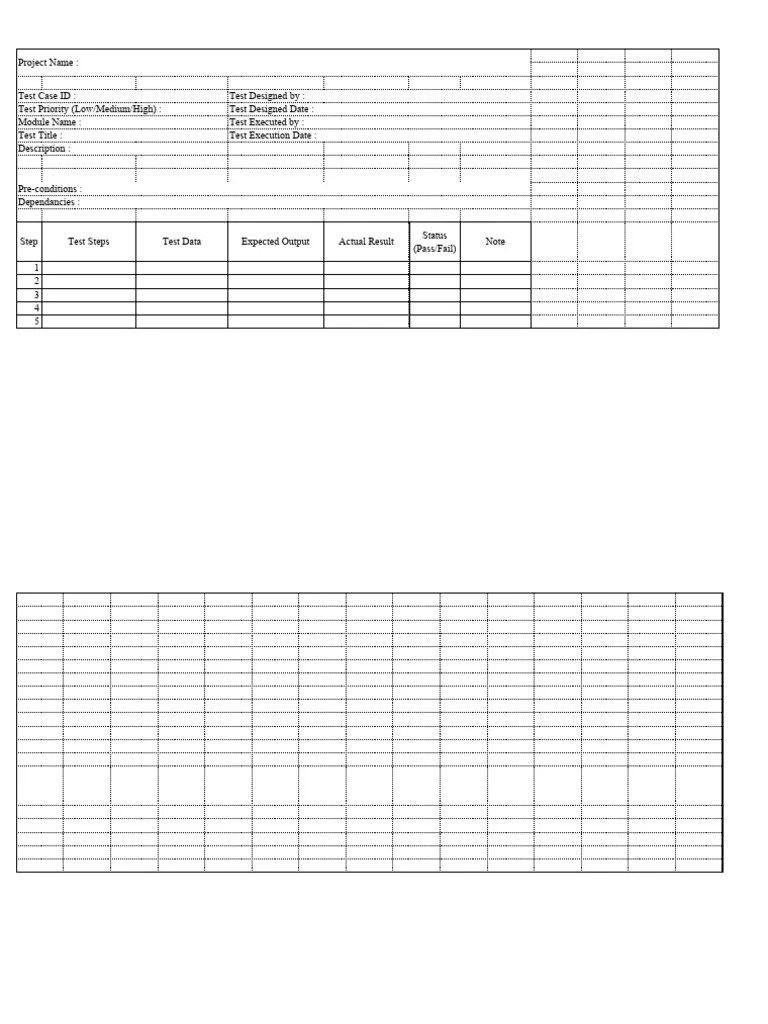 Test Case Template Exp | PDF