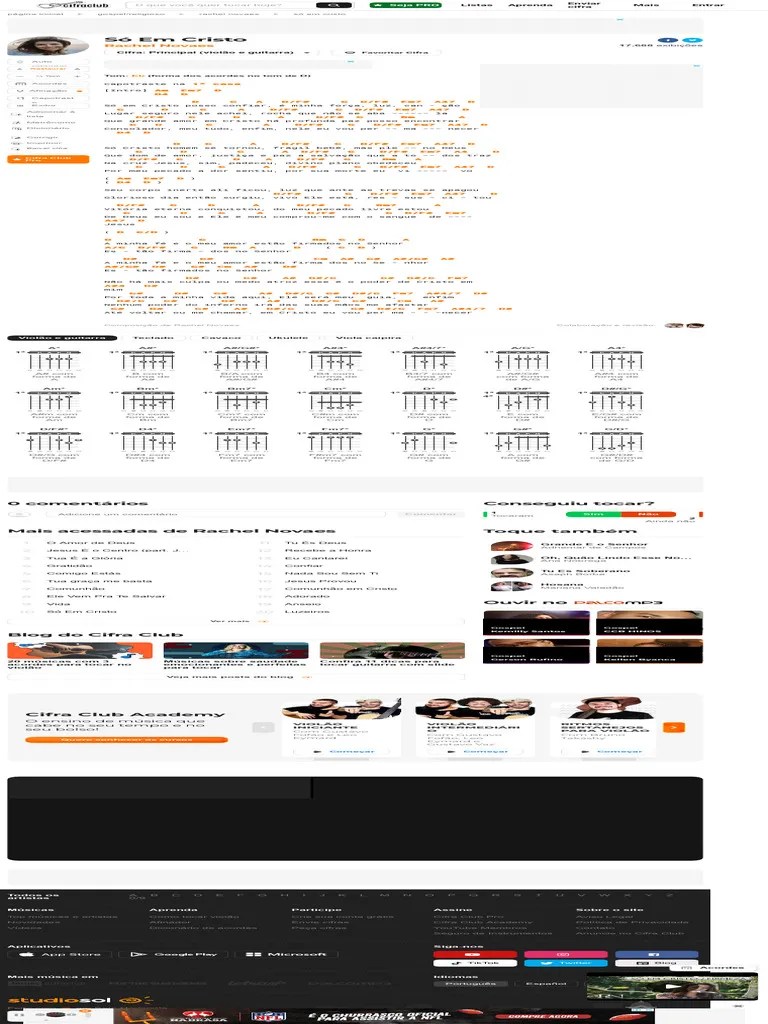 Só Em Cristo - Rachel Novaes - Cifra Club | PDF